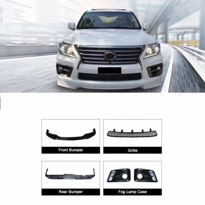SPORT BODY KIT FRONT&REAR BUMPER SPOILER AND AIR-INLET GRILLE FOG LAMP CASE FOR LX570 LEXUS 570